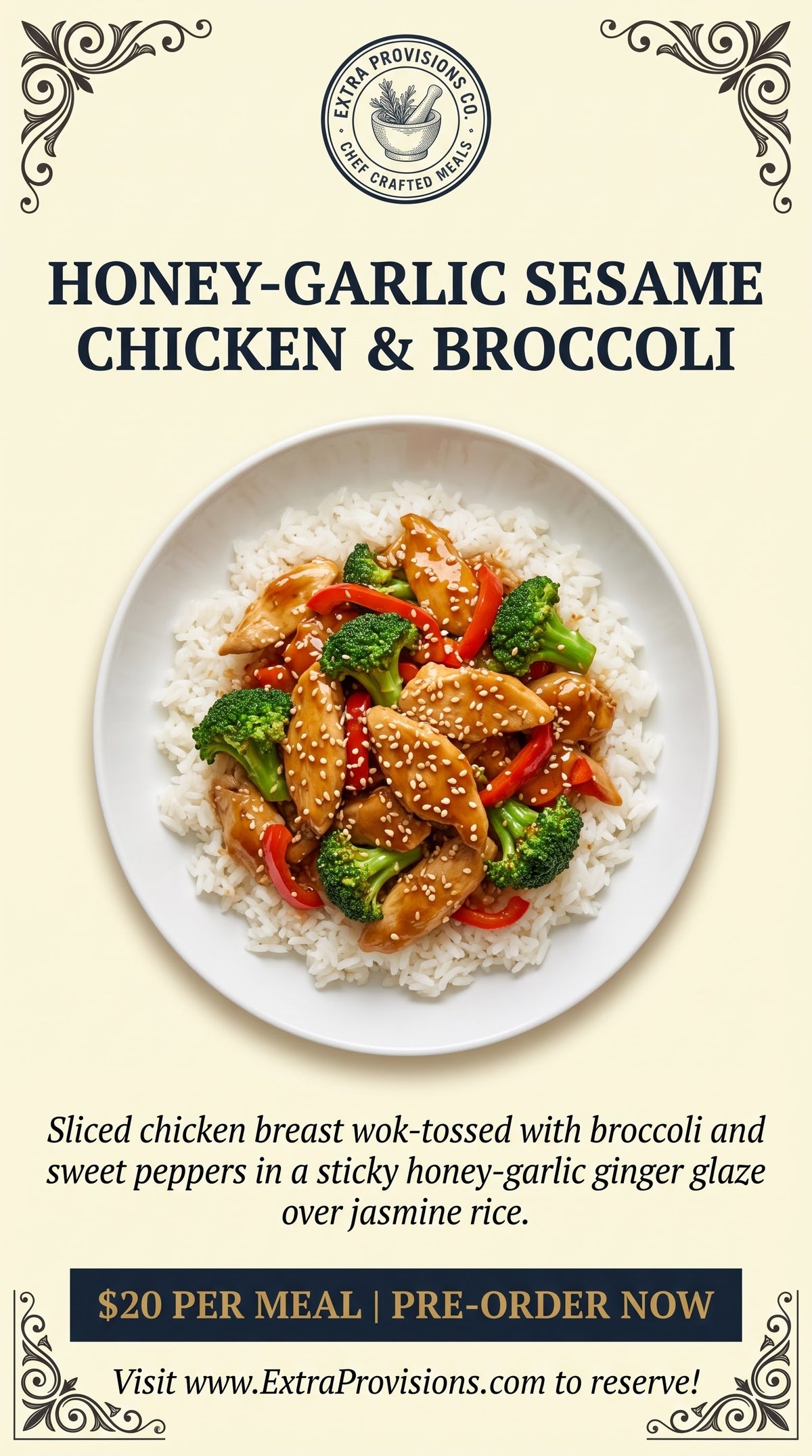 Honey-Garlic Sesame Chicken & Broccoli